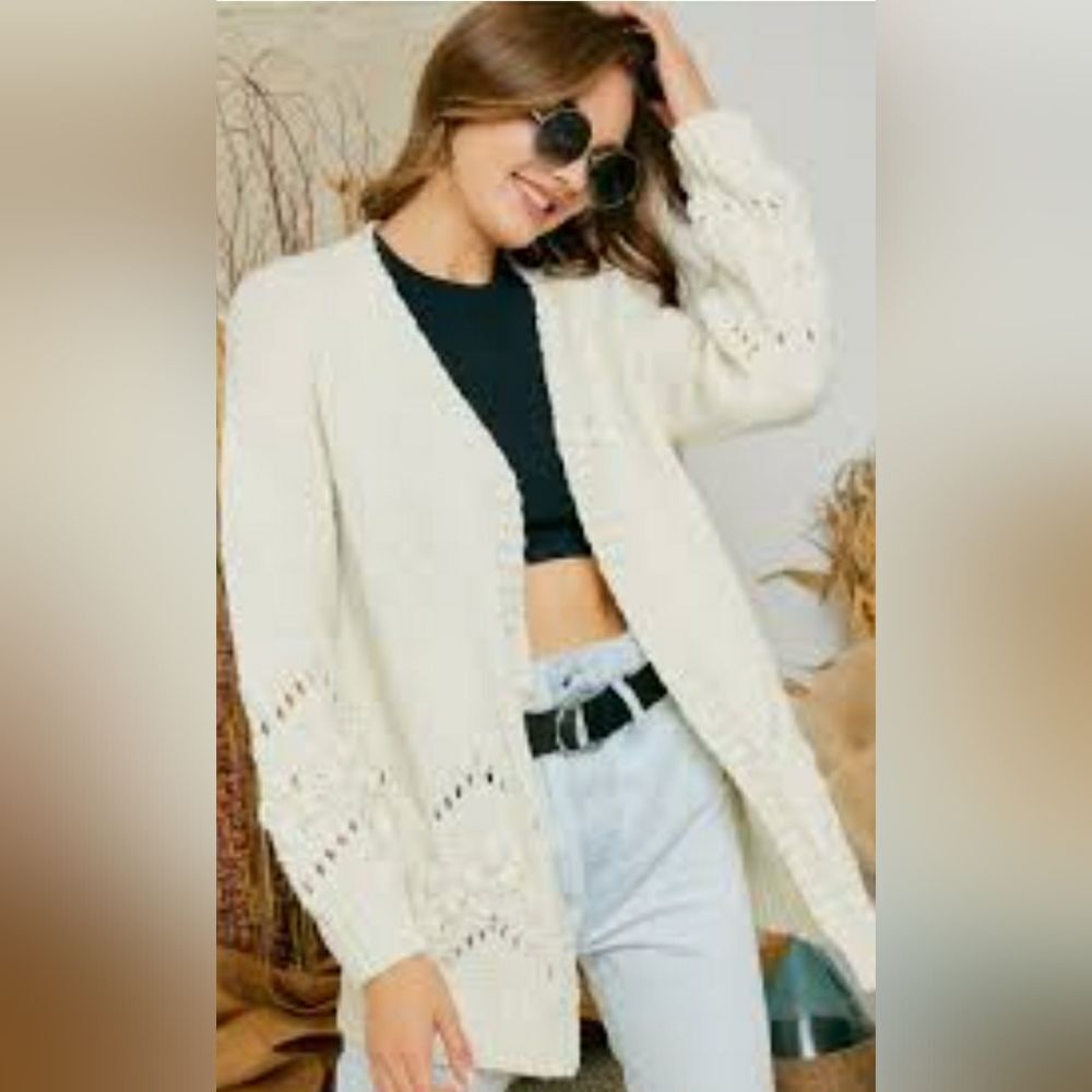 LC Lauren Conrad Open Knit Cardigan Sweater